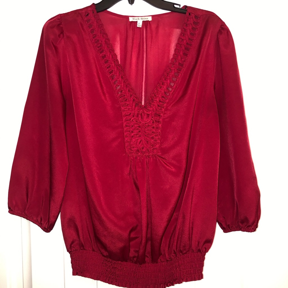 Silk red top